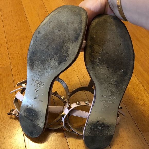 Valentino Rockstud T strap sandal - pink -  37 - Picture 7 of 7